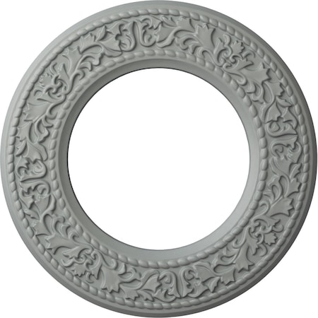 Ekena Millwork Blackthorn Ceiling Medallion (Canopies up to 7 1/2"), 13 3/8"OD x 7 1/2"ID x 3/4"P, Primed White CM13BL